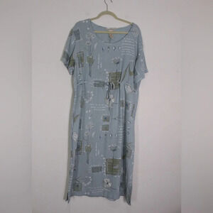 Sweet‎ Jessie Vintage Linen Floral Dress Large